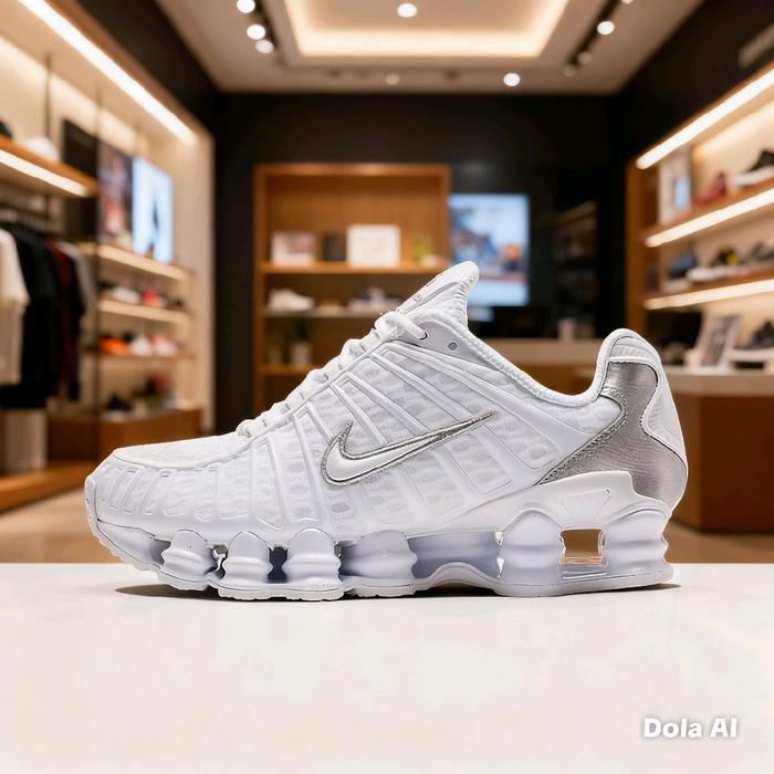 Sepatu Nike Shox TL White silver 100% Original Store Guarantee