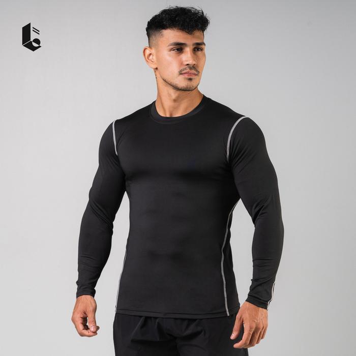 HarapanMakmur Baju Baselayer Manset Lengan Tangan Panjang Pria Kaos Atasan Long Sleeve Olahraga Outd