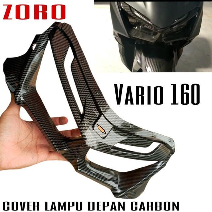 Cover tutup/Pelindung Lampu depan Honda Vario 160 karbon carbon Zoro