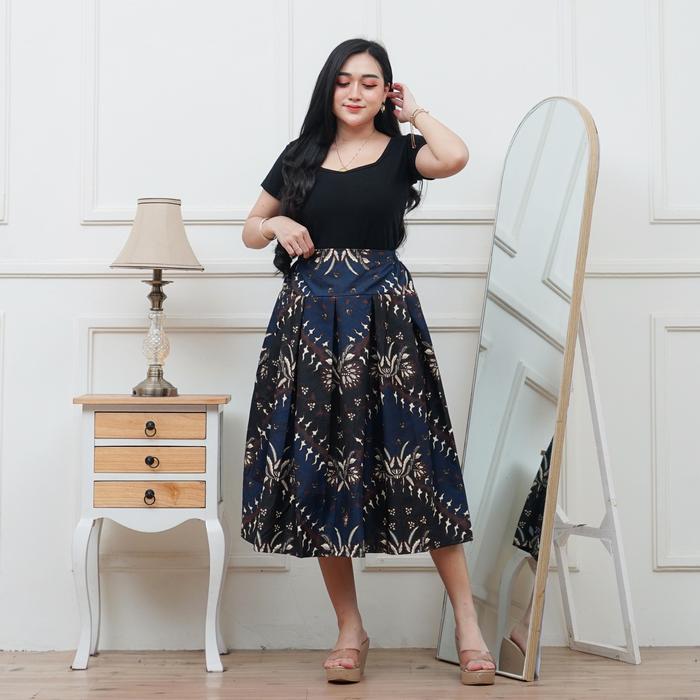 KERIS BIRU ROK PANJANG 7/8 BAHAN KATUN MAYUNG ADEM NYAMAN BAWAHAN WANITA DEWASA CEWEK MODEL MOTIF BA