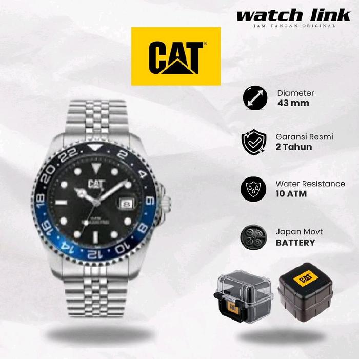 Jam Tangan Pria Caterpillar CAT AO.141.11.123 Rantai Original Garansi Resmi Kaca Watches