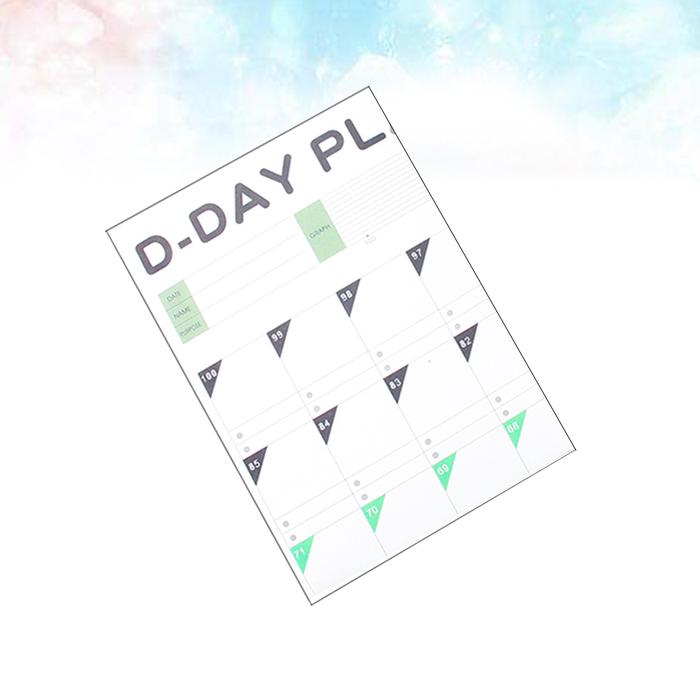 2019 Year 100 Day Countdown Calendar Learning Schedule Periodic