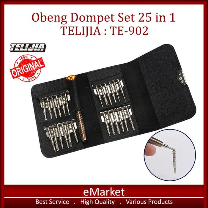 Obeng Dompet Set 25 in 1 Lengkap Bisa Buka HP / Servis / Iphone / Samsung / BB / Nokia / Komputer