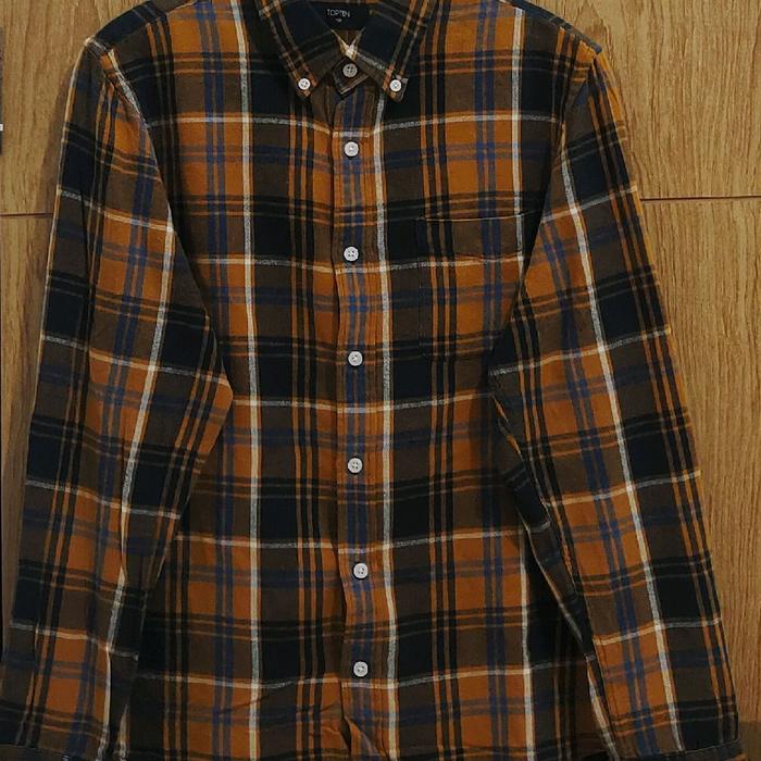 kemeja flanel Topten motif kotak