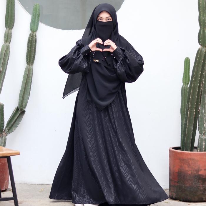 Abaya embos wolfis motif helix