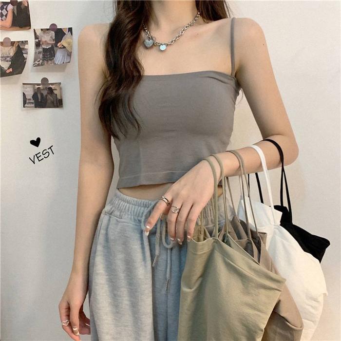 YAGOO - TANKTOP BRA FASHION GYM BRA OLAHRAGA PUSH UP WANITA TANPA KAWAT ELASTIS SEXY Bra48
