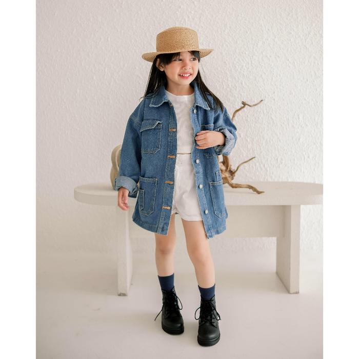 NAMOR LONG JEANS JACKET | Jacket Denim Anak | Jacket Jeans | Jeans Premium | Long Jeans Jacket