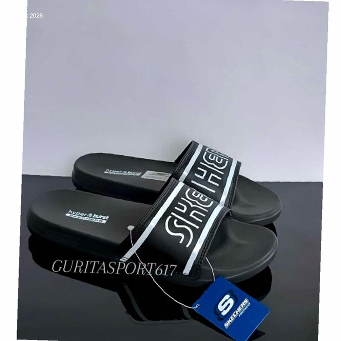 Sandal SKECHERS | Sandal Skechers HyperBurst BigLine Hitam Wanita Remaja | Slip On Woman Black | Kek