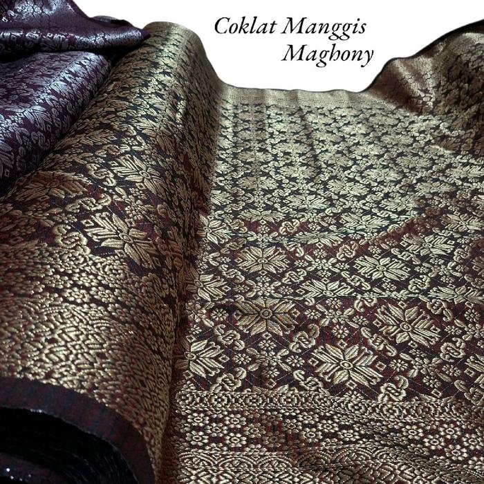 Kain Songket Meteran Premium Bahan kebaya/rok/kemeja Slendang songket semi Palembang meteran Bakal k