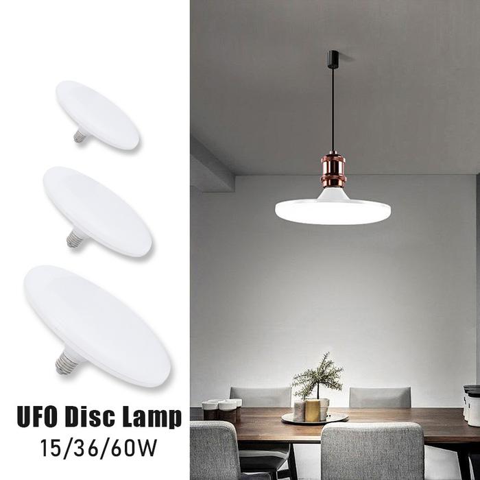 Lampu LED Bohlam LED UFO Ceiling E27 Cool White 6000K 220V 15W/36W/60W Waterproof IP65