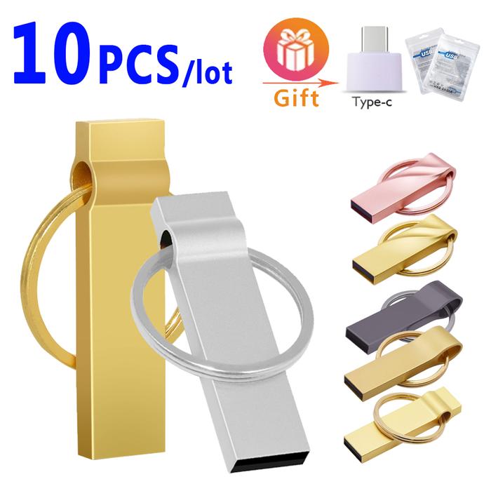 10pcs/lot USB 2.0 Mini Metal USB Flash Drive 4GB 8GB 16GB 32G 64GB