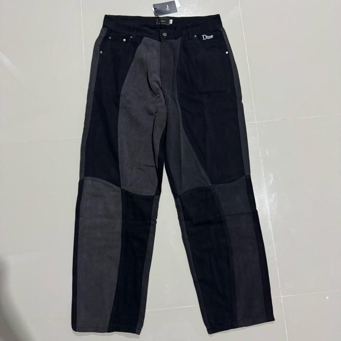 Dime MTL Blocked Relaxed Denim Pants BNWT Celana Jeans Baggy Hitam Colorblock Two tone