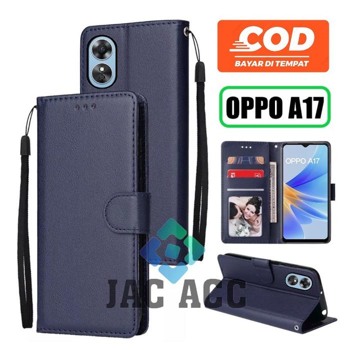 NEW DOMPET HP UNTUK OPPO A17 NEW 2022 LEATHER FLIP WALLET CASE UNTUK OPPO A17 NEW 2022