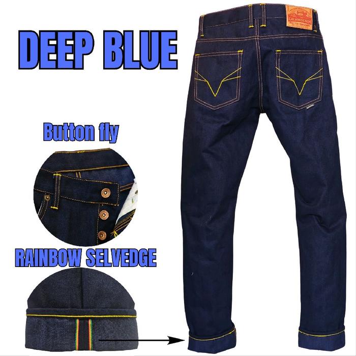 Celana Denim Selvedge Original 17 Oz Heavyweight Button Fly - Destroyer