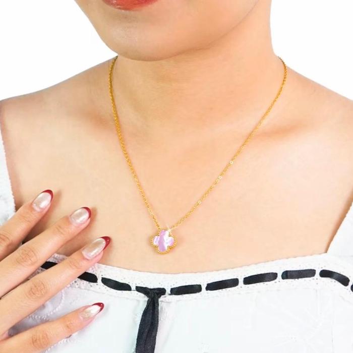 Kalung Klov Embos 750 Pengait Lobster Pink Mutiara