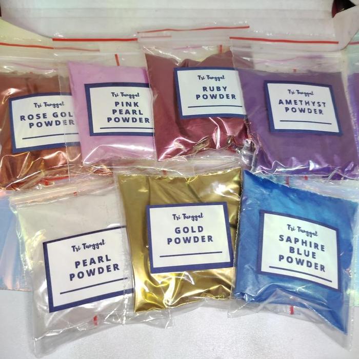 SERBUK METALLIC PREMIUM 20 GR 20gr Gram Glitter Halus Cosmetic Grade Mica Powder Gliter Ecer Sablon