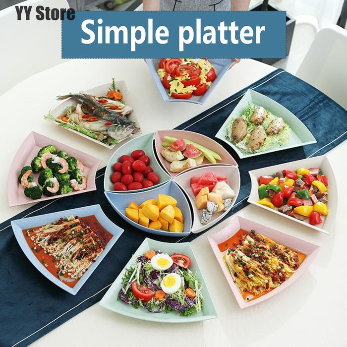 Creative Wheat Straw Platter Set Combination Plate Fruit Salad Plate