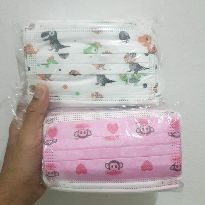 Masker Anak 3ply 50pcs Medis Earloop Motif Masker Kids 3ply isi 50