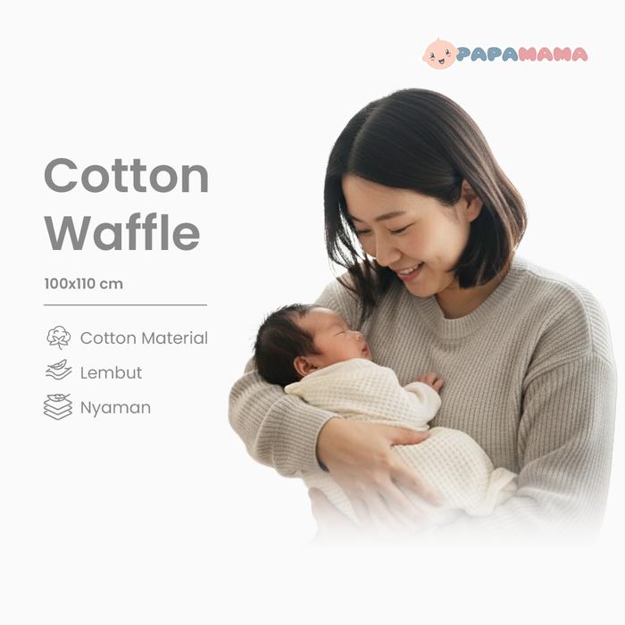 Papamama waffle katun selimut bedong kain serbaguna - 5011