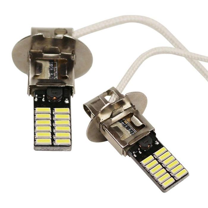 2Pcs Lampu Kabut Depan Mobil H3 led canbus super drl
