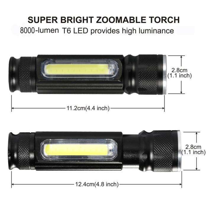 TaffLED Senter LED Lantera USB Rechargeable Cree XML T6 - WY8106