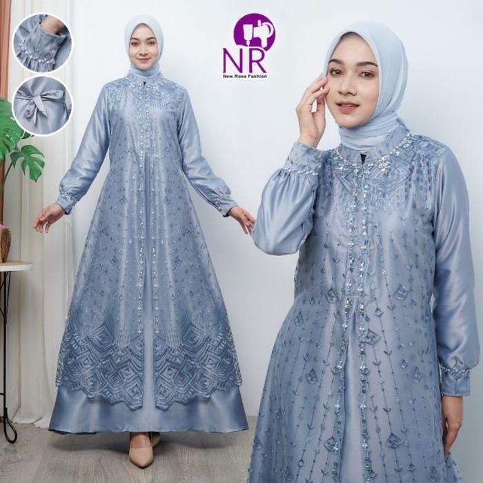 Chandra Kassa Mall San-San Dress Type A (Gamis Tile Rompi) / Gamis Brukat Muslim / Gamis Tule Rompi