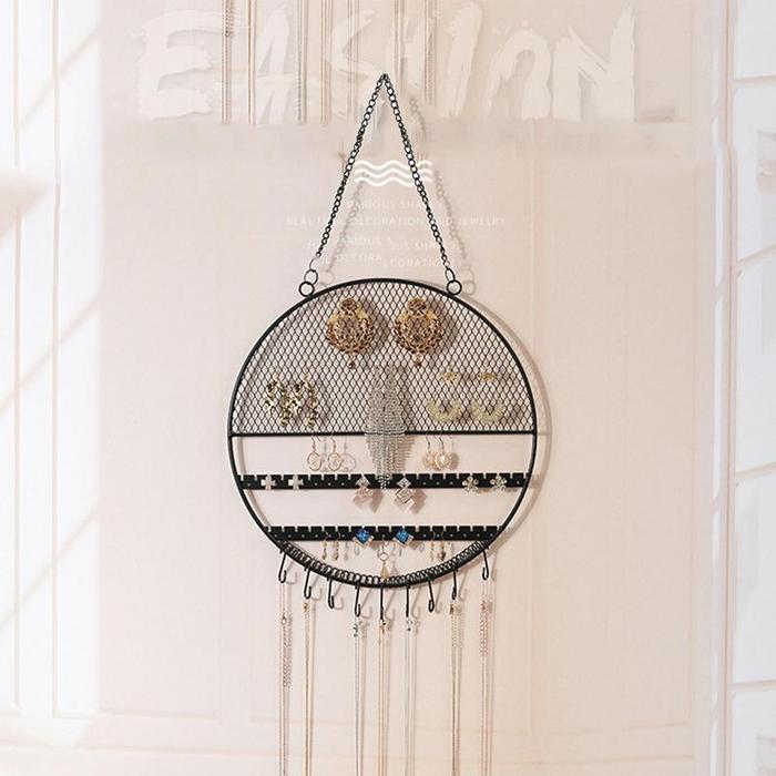 Wall Earring Hanger  Metal Grid Wall Shelf Earring Organizer Jewelry