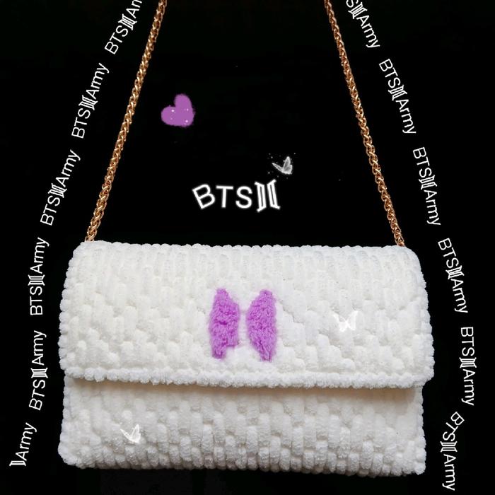 Tas Rajut BTS Army Selempang Wanita Handmade Premium (PO 3 - 10 HARI)