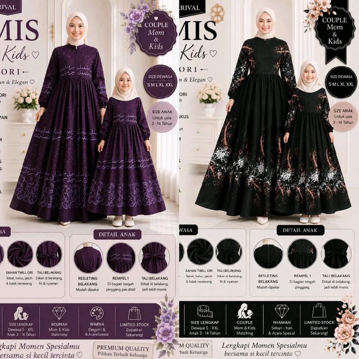 COUPLE Gamis MOM & Anak ABG Twill Ori