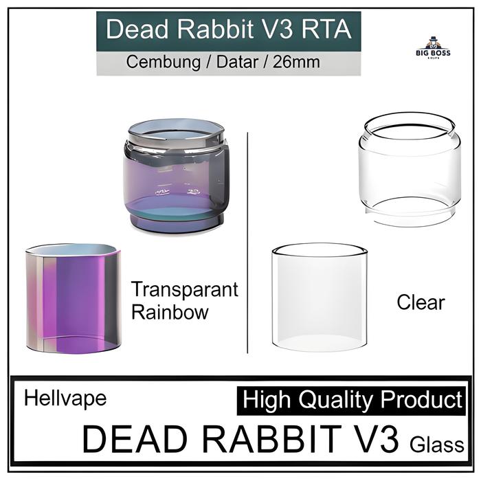 [KUALITAS] Kaca Vape Dead Rabbit V3 Glass Tank 26mm Replacement