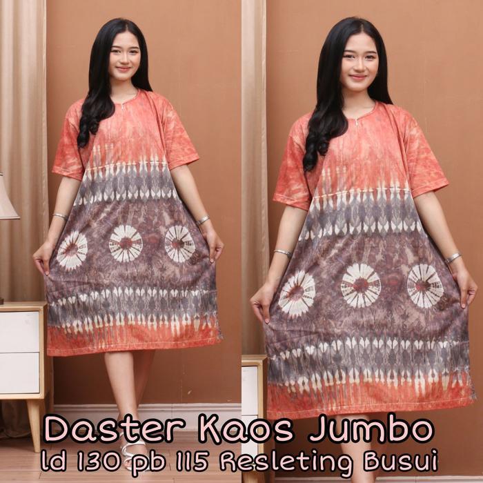 DASTER JUMBO KAOS KATUN KEKINIAN LENGAN PENDEK BUSUI DEPAN ADEM MURAH Kain Motif Nyaman Wanita