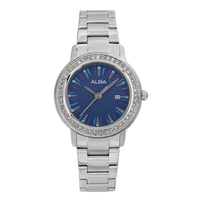 Jam Tangan Wanita Alba AH7DL3X1 Ladies Blue Dial Stainless Steel Strap