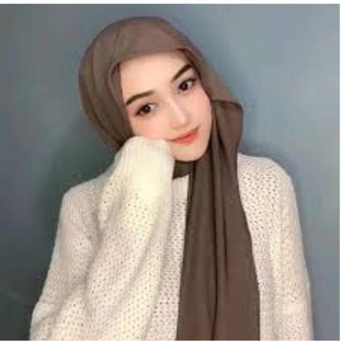 ANNAHL - Pashmina Meleyot Jersey premium Jilbab Muslim Kerudung Panjang Semua musim Green Pashmina S