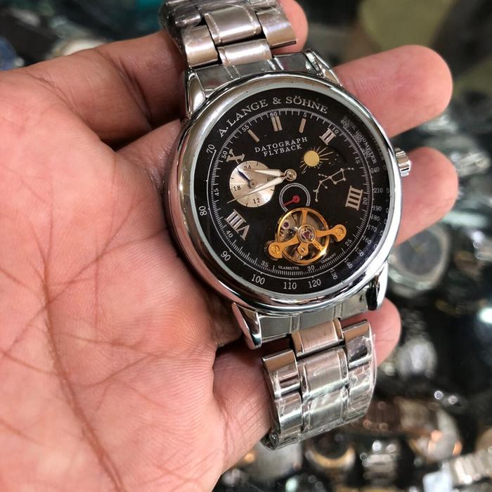 Jam tangan pria A lange and sohne automatic chrono vintage stainles steel
