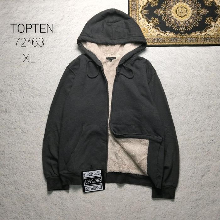 Hoodie Zipper sherpa TOPTEN original 100% size xL