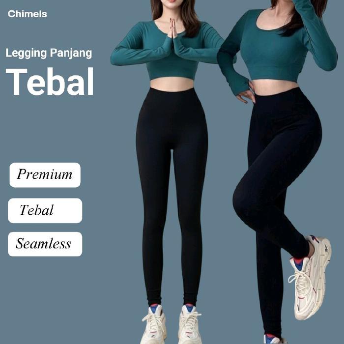Legging Wanita Import Tebal | Bahan Nyaman & Lentur | Anti Nerawang | Viral Di Tiktok