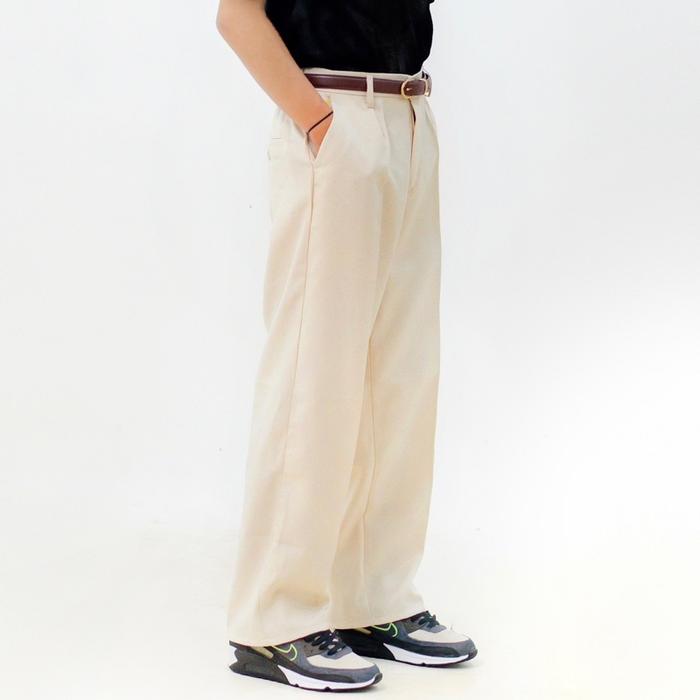 Shura explicit - Praus Trouser Wide Pants Pria Loose Relaxed Pinggang Karet Wide Pleated Celana Panj