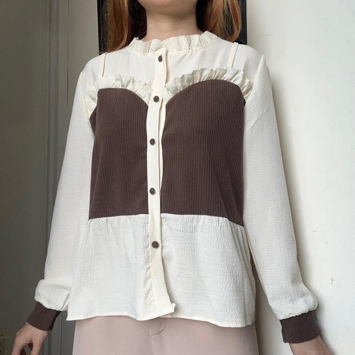 Abigail Top atasan blouse bkk wanita kemeja wanita korean Style By biel the label Katun Soft