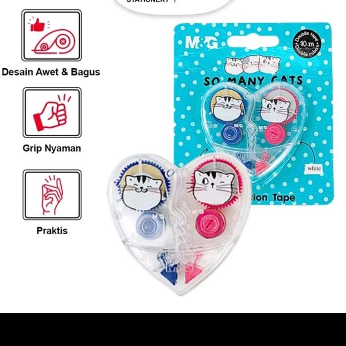 So Many Cats Heart Shape Corection Tape 2in1 set 10m