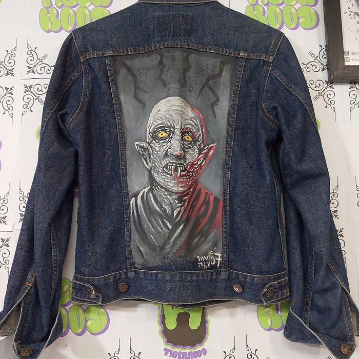 Jaket denim edwin custom artwork