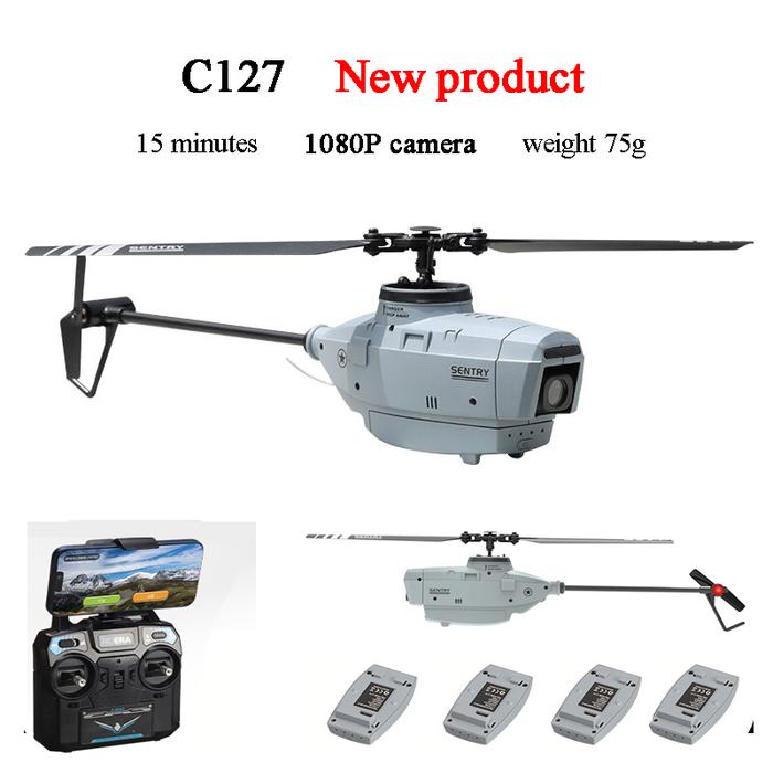 C127 Wifi 4ch Drone RC 2.4GHz, mainan RC 6 sumbu kamera helikopter