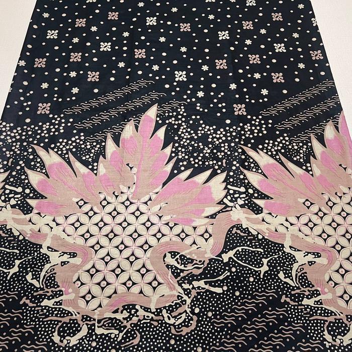 PREMIUM Kain Batik Kawung Daun Kejora ( Hitam - Coklat - Oren - Abu )