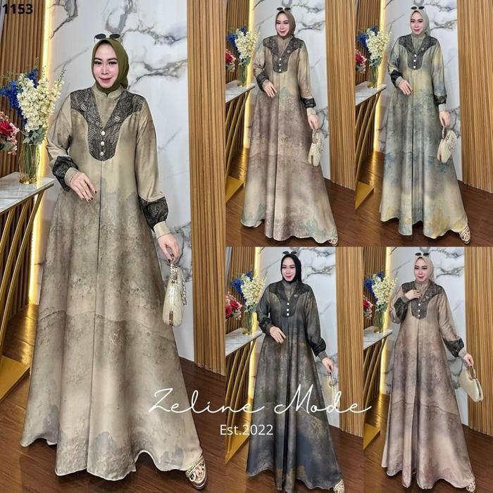 Ready Gamis Brand Zeline mode bahan Julian printing