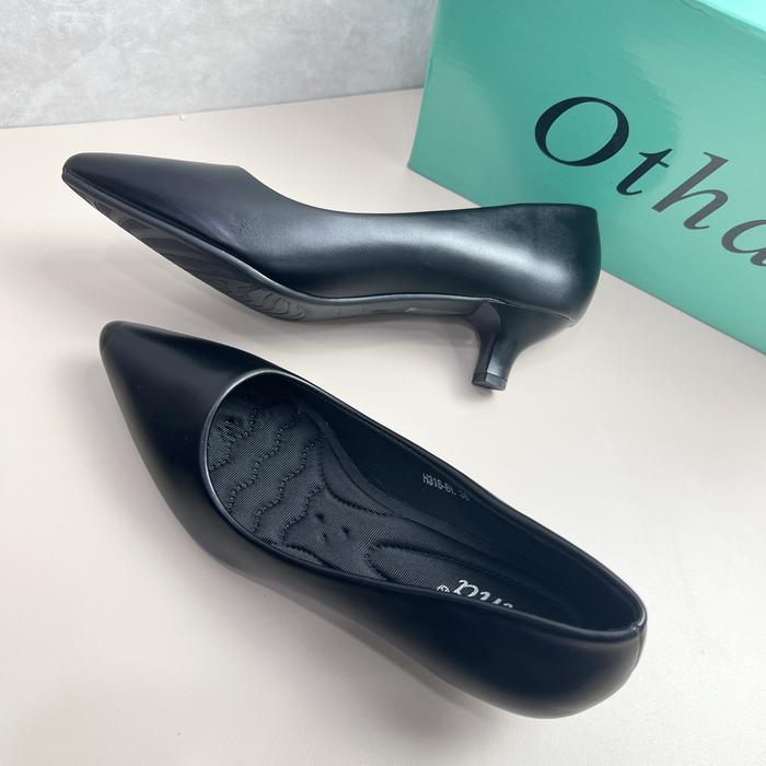 Otha by Laviola H316 OFS - Sepatu Pantofel Heels Wanita Hak 3 cm Karet Shoes Hitam sepatu kerja