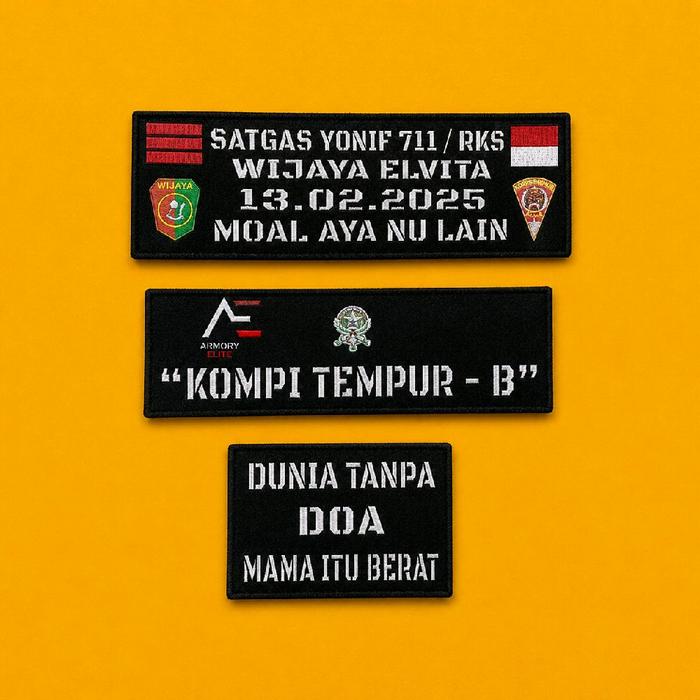 PATCH LASER CUTTING/PATCH LASER VELCRO PATCH LASER SET ROMPI HITAM, CREAM DAN HIJAU