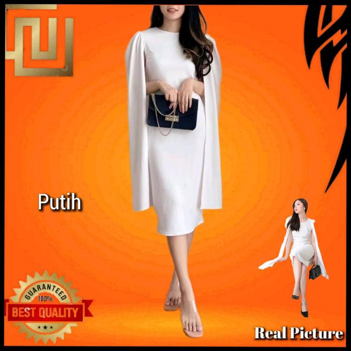 Gaun Midi Dress Natal Putih