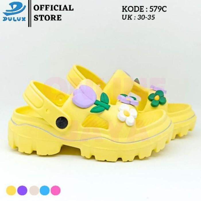 Aβ6R DULUX - SANDAL ANAK HAK TINGGI BUNGA LUCU 579C UKURAN 30-35 KβͺEF