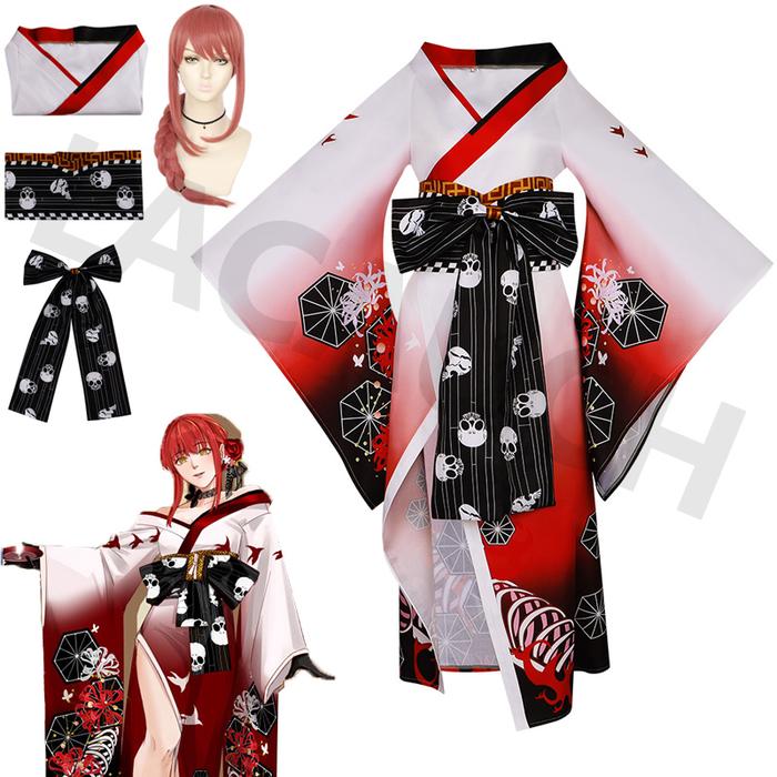 Anime Chainsaw Man Makima Cosplay Costume Hyakkiyakou Shutendoji Makima Cosplay Japanese Kimono Hall