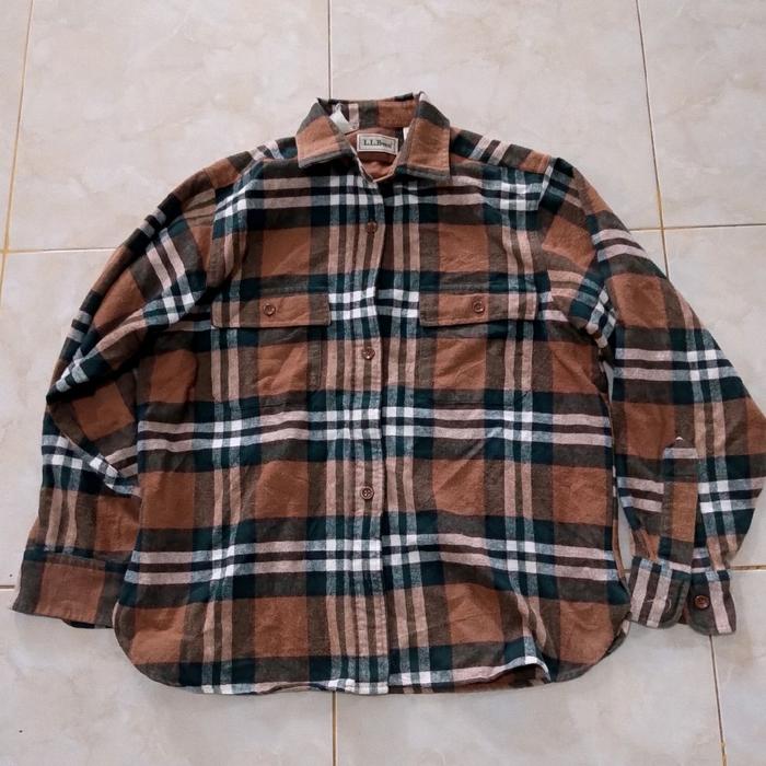 L.L.BEAN LL.BEAN vintage cotton flanel kemej outdoor flanel Patagonia