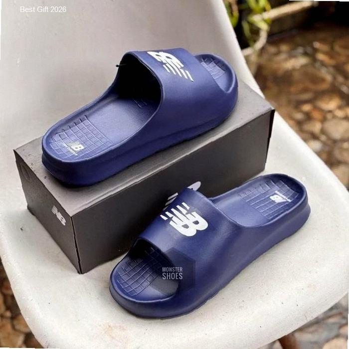 SANDAL SLOP PRIA NEW BALANCE ORIGINAL TERBARU SANDAL SLIDES SLIP ON NB FULL KARET ANTI SLIP UNISEX |
